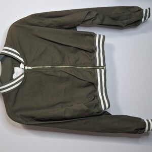 Green Zip Up Crop Jacket